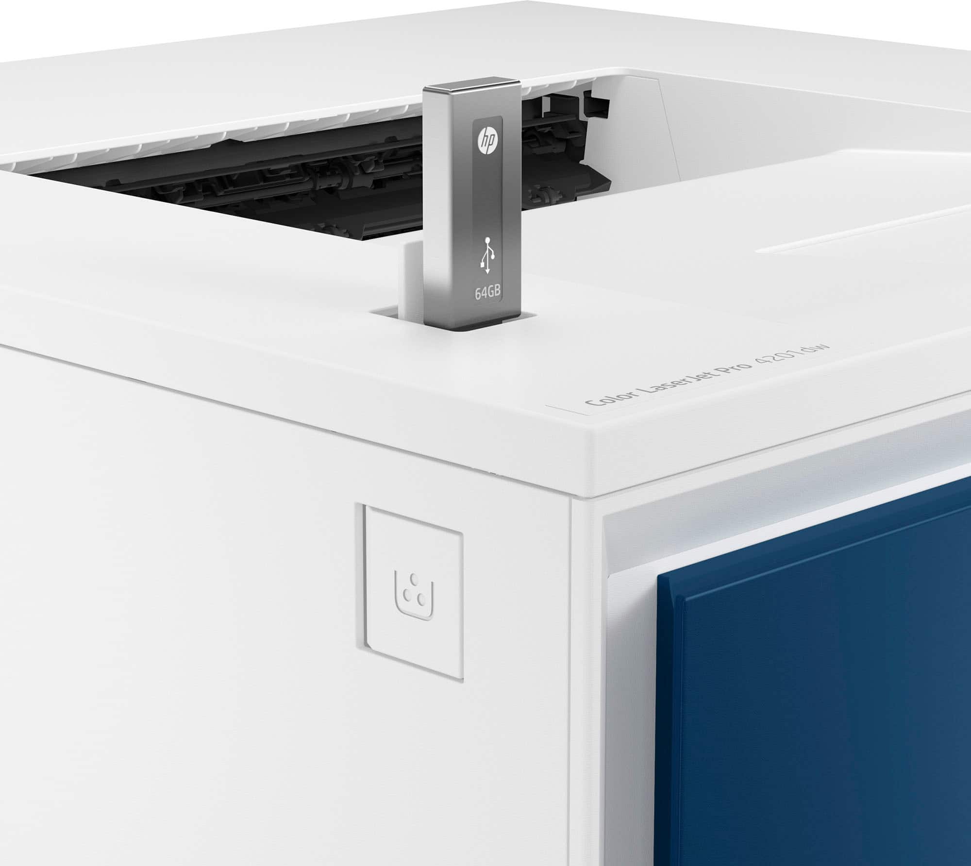 Alt View 15. HP - LaserJet Pro 4201dw Wireless Color Laser Printer - White/Blue.