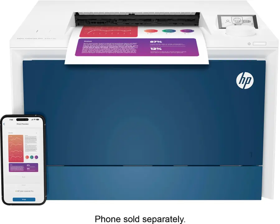 Alt View 14. HP - LaserJet Pro 4201dn Color Laser Printer - White/Blue.
