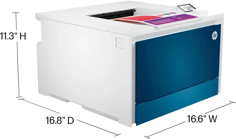 More true-to-life colors with HP TerraJet Toner 4-line LCD. A 50-sheet multipurpose tray and a 250-sheet paper tray. Print from any device.