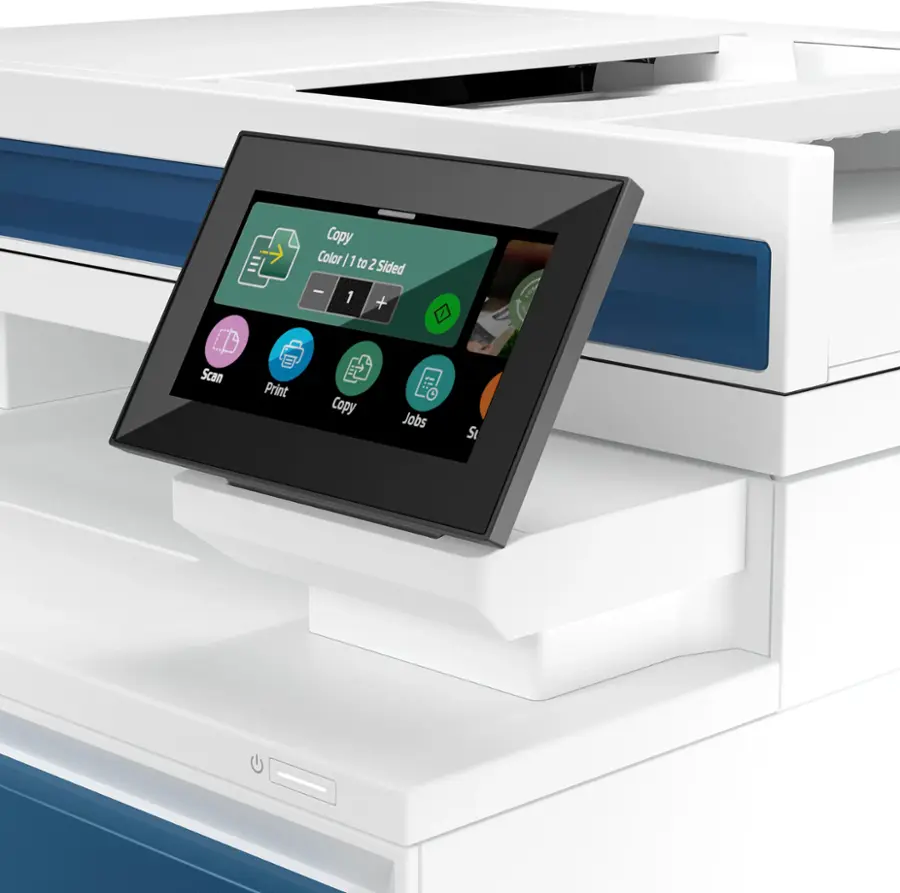 Alt View 15. HP - LaserJet Pro 4301fdn Color All-in-One Laser Printer - White/Blue.