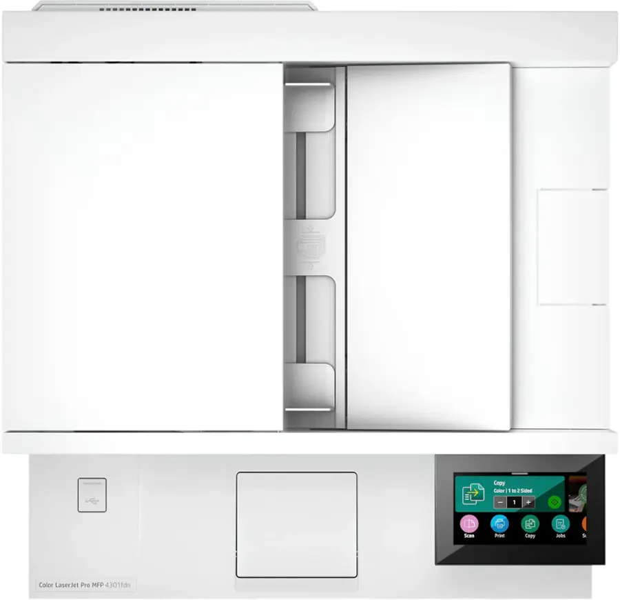 Alt View 18. HP - LaserJet Pro 4301fdn Color All-in-One Laser Printer - White/Blue.