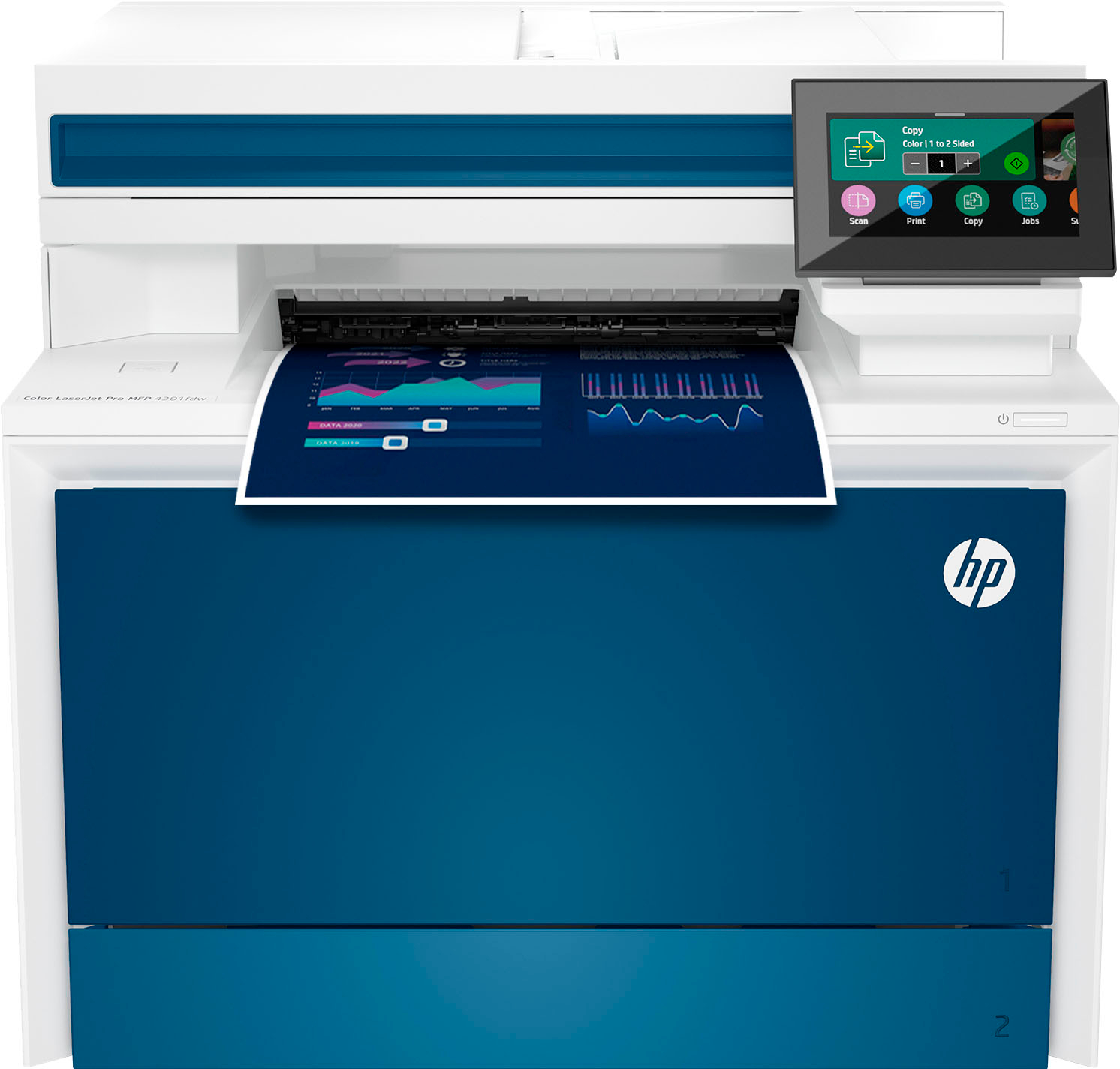 op gang brengen zuurstof Amerikaans voetbal HP LaserJet Pro 4301fdw Wireless Color All-in-One Laser Printer White/Blue  4301fdw - Best Buy