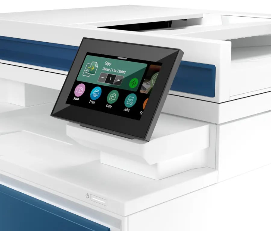 Alt View 14. HP - LaserJet Pro 4301fdw Wireless Color All-in-One Laser Printer - White/Blue.