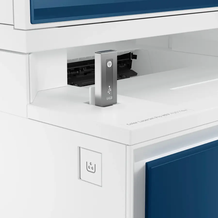Alt View 16. HP - LaserJet Pro 4301fdw Wireless Color All-in-One Laser Printer - White/Blue.