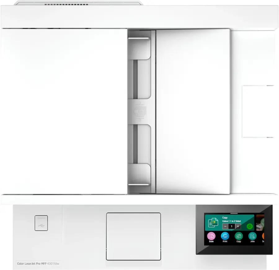 Alt View 17. HP - LaserJet Pro 4301fdw Wireless Color All-in-One Laser Printer - White/Blue.