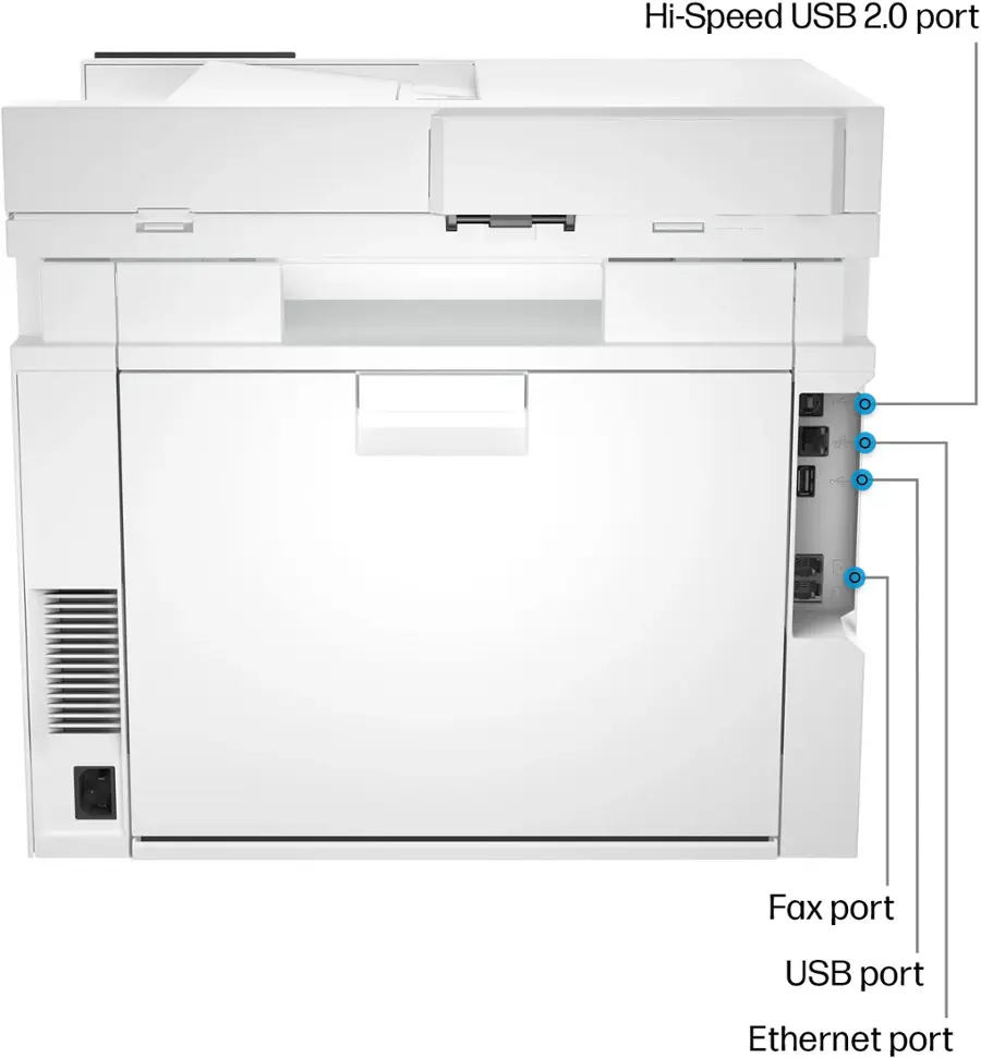 Alt View 19. HP - LaserJet Pro 4301fdw Wireless Color All-in-One Laser Printer - White/Blue.
