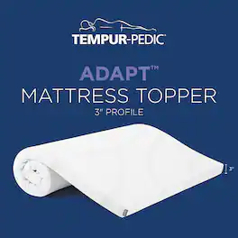 Tempur-Pedic - TEMPUR-Adapt® 3" Memory Foam Mattress Topper, Queen - White