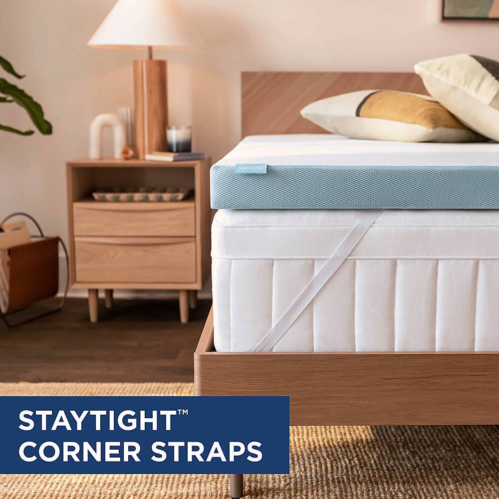 Alt View 12. Tempur-Pedic - TEMPUR-Adapt® + Cooling 3" Memory Foam Mattress Topper, Twin - White.