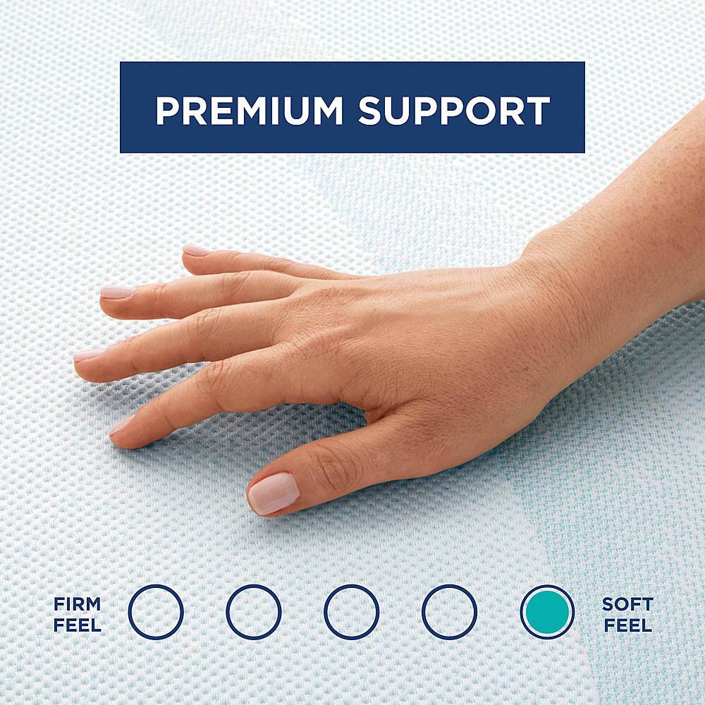 Left. Tempur-Pedic - TEMPUR-Adapt® + Cooling 3" Memory Foam Mattress Topper, Twin - White.