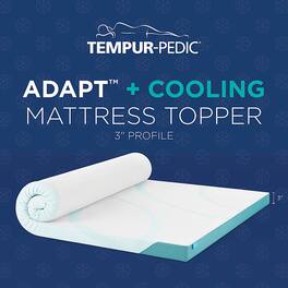 Tempur-Pedic - TEMPUR-Adapt® + Cooling 3" Memory Foam Mattress Topper, Queen - White