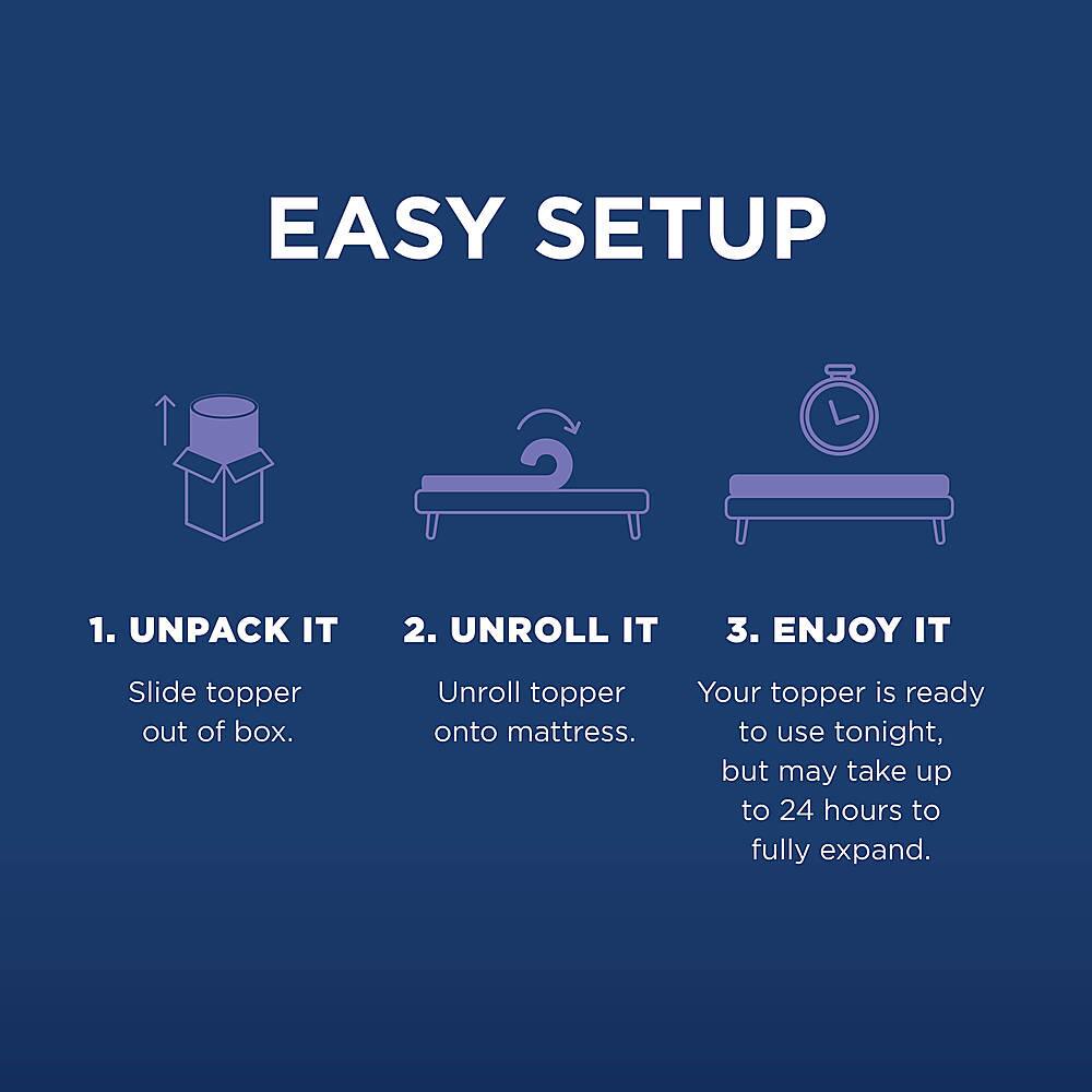 Alt View 15. Tempur-Pedic - TEMPUR-Adapt® 3" Memory Foam Mattress Topper, Twin - White.