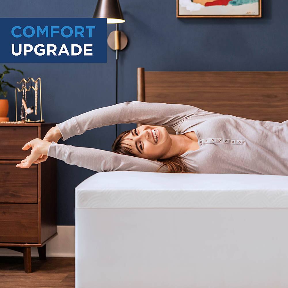 Alt View 12. Tempur-Pedic - TEMPUR-Cloud® 2" Memory Foam Mattress Topper, Queen - White.