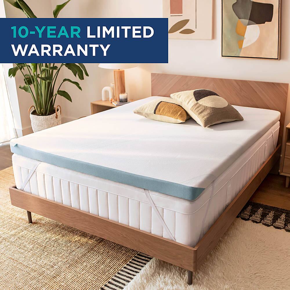 Alt View 15. Tempur-Pedic - TEMPUR-Adapt® + Cooling 3" Memory Foam Mattress Topper, King - White.