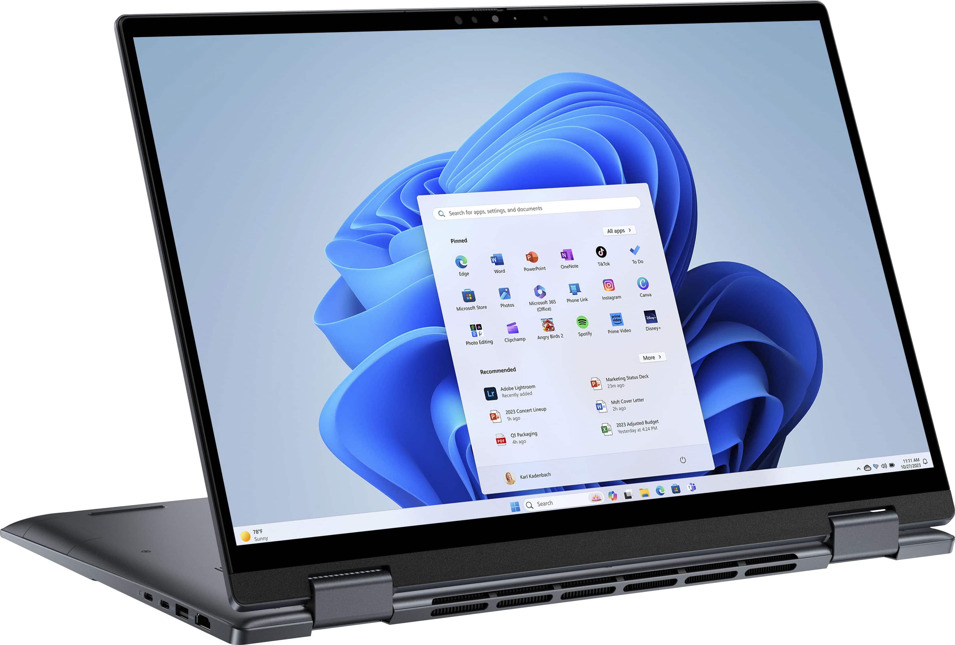 Alt View 13. Dell - Inspiron 16.0" 2-in-1 OLED Touch Laptop - 13th Gen Intel Evo i7 - 16GB Memory - NVIDIA GeForce MX550 - 1TB SSD - Stylus - Dark River Blue.