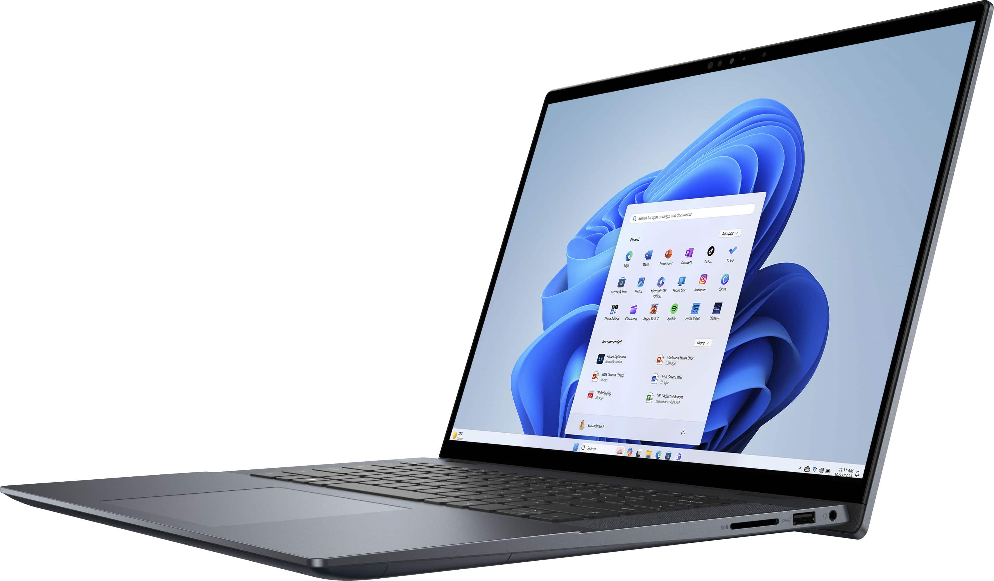 Left. Dell - Inspiron 16.0" 2-in-1 OLED Touch Laptop - 13th Gen Intel Evo i7 - 16GB Memory - NVIDIA GeForce MX550 - 1TB SSD - Stylus - Dark River Blue.