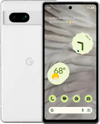 Front. Google - Pixel 7a 5G 128GB (Unlocked) - Snow.