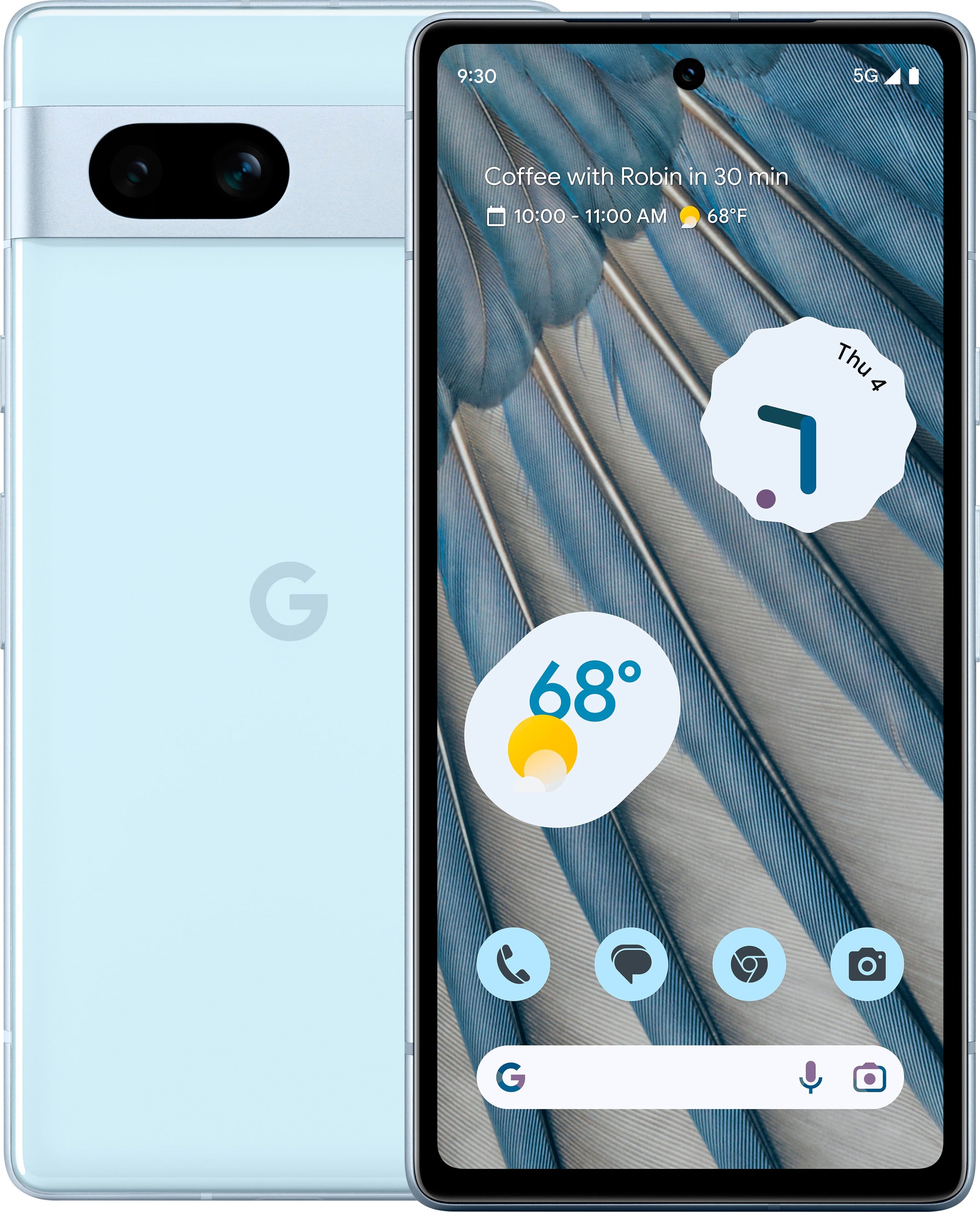 Front. Google - Pixel 7a 5G 128GB (Unlocked) - Sea.