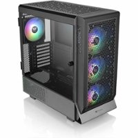 Thermaltake - Ceres 500 TG ARGB Mid Tower Case - Black - Front_Zoom