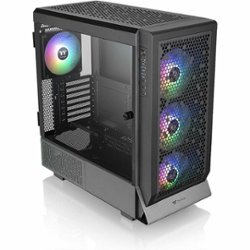 Thermaltake - Ceres 500 TG ARGB ATX Mid Tower Case - Black - Front_Zoom