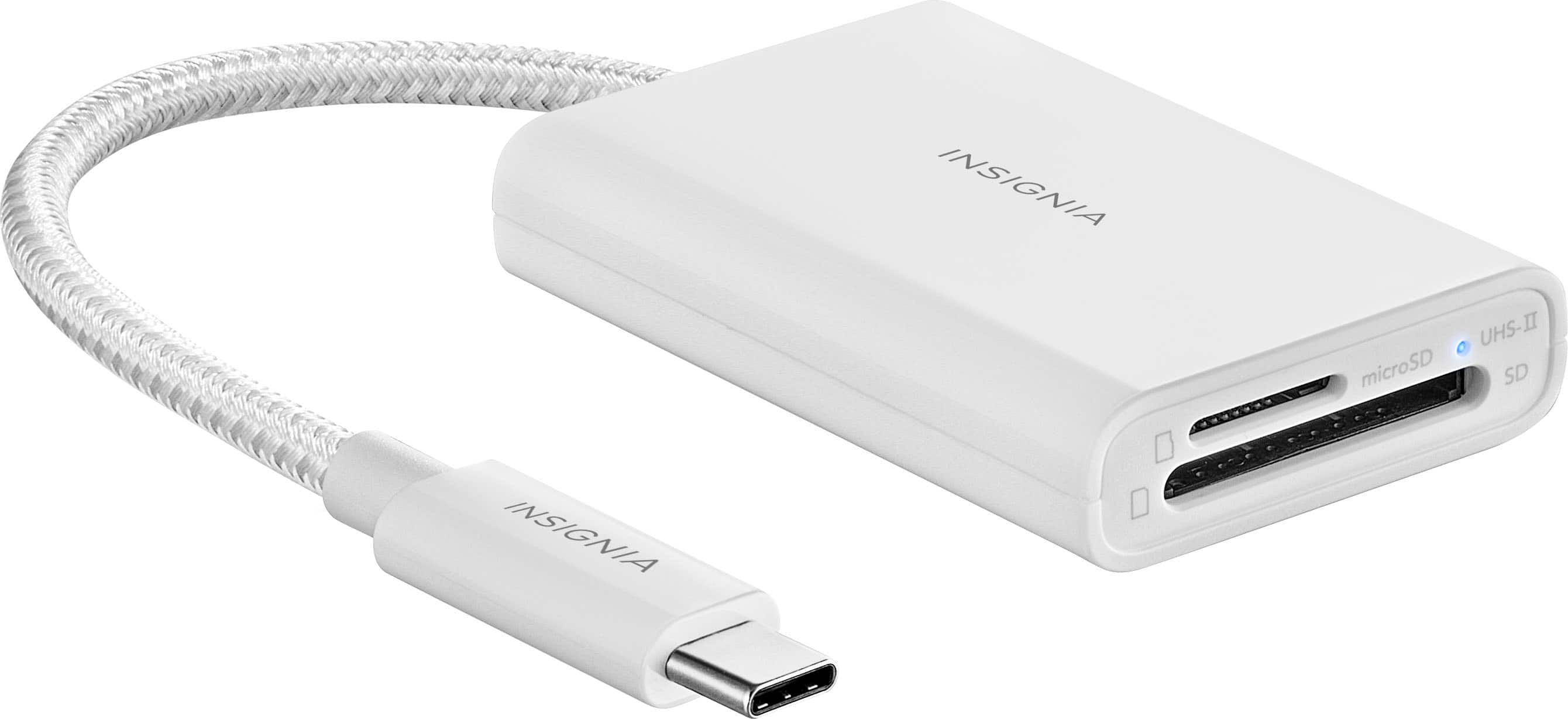 Alt View 11. Insignia™ - USB-C-to-SD/microSD Dual-Slot Card Reader - White.