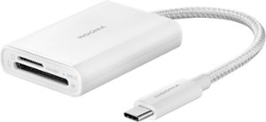 Insignia™ - USB-C-to-SD/microSD Dual-Slot Card Reader - White - Front_Zoom