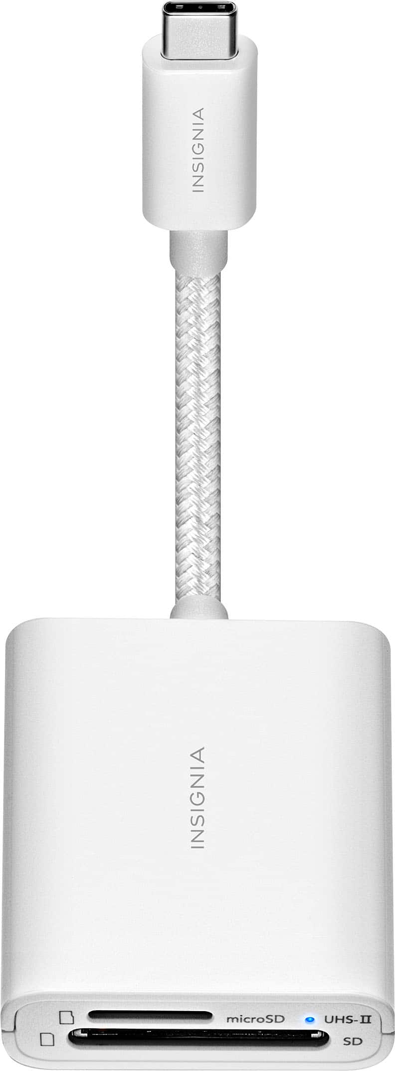 Alt View 12. Insignia™ - USB-C-to-SD/microSD Dual-Slot Card Reader - White.