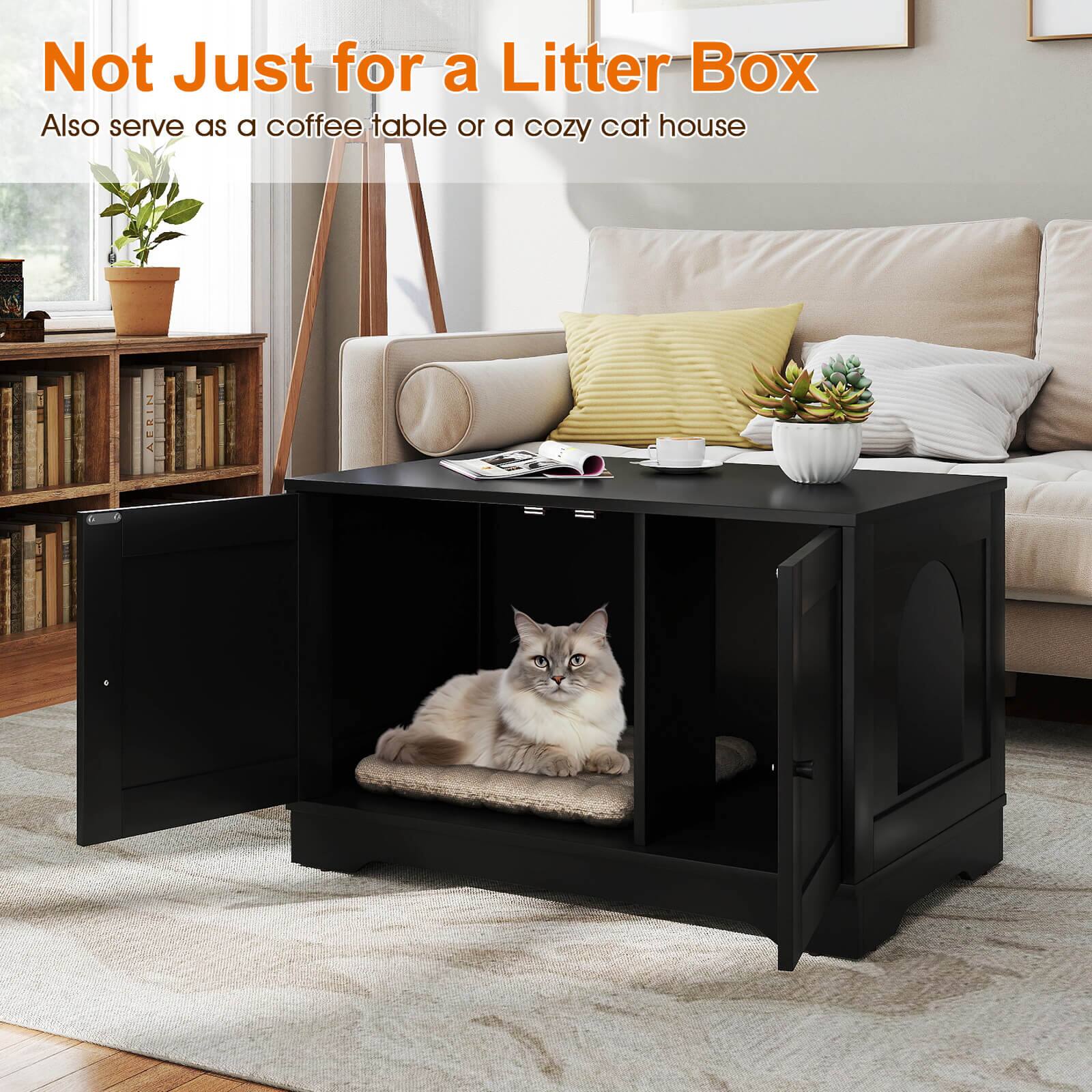 Not Just for a Litter Box  
Also serve as a coffee table or a cozy cat house