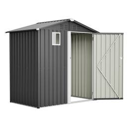 Lirago - 6x4 FT Outdoor Storage Shed All-Weather Metal Shed with Lockable Doors - Gray
