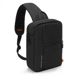 Sharper Image - Crossbody Bag, Water Resistant Sling Backpack, Daypack Chest Bag for Travel, Hiking, Outdoor - Black