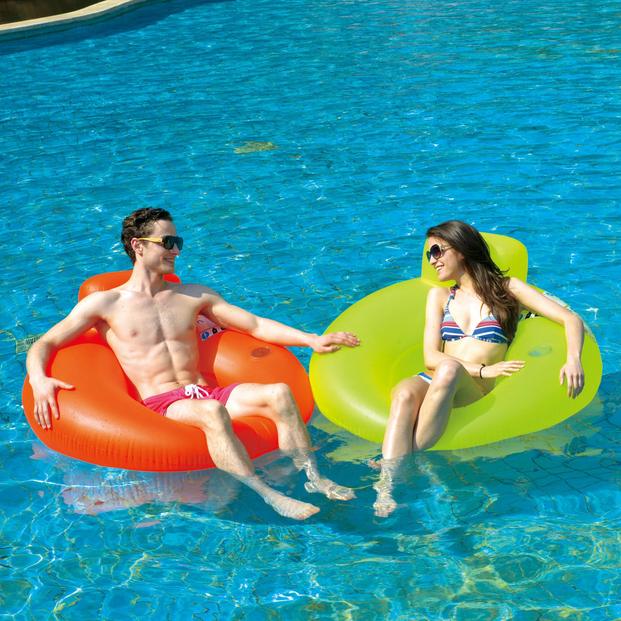 Alt View 2. Pool Central - Inflatable Yellow Inner Tube Water Sofa Swimming Pool Lounger Float - 48-Inch - Yellow.