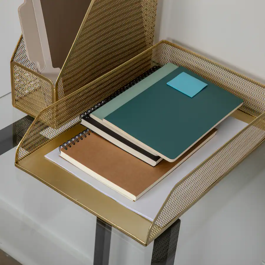 Cohesive Paper Example Martha Stewart Ryder Mesh Metal Desktop Tray Organizer Set Gold HH ...