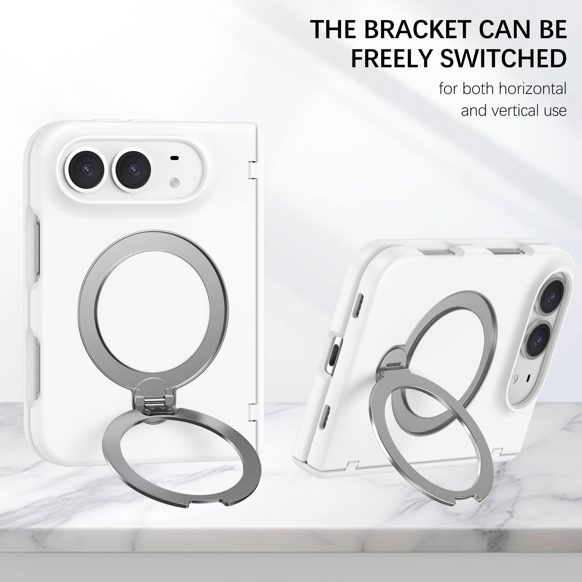 THE BRACKET CAN BE FREELY SWITCHED for both horizontal and vertical use