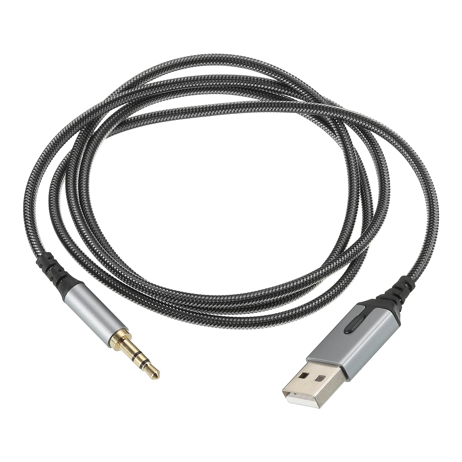 Unique Bargains - 3.3ft USB Male to 3.5mm TRS Audio Adapter Cable for Microphone, Phone, Laptop, Speaker