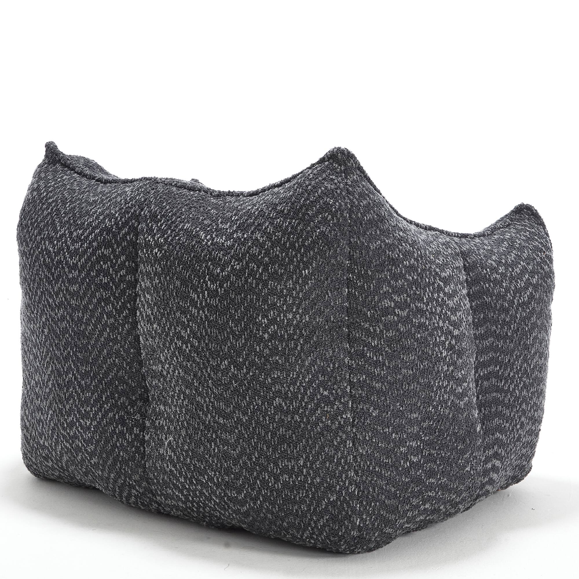 Alt View 7. GOODSILO - Premium Square Lazy Sofa Chair with High-Resilience Foam for Living Room and Bedroom Comfort - Black.