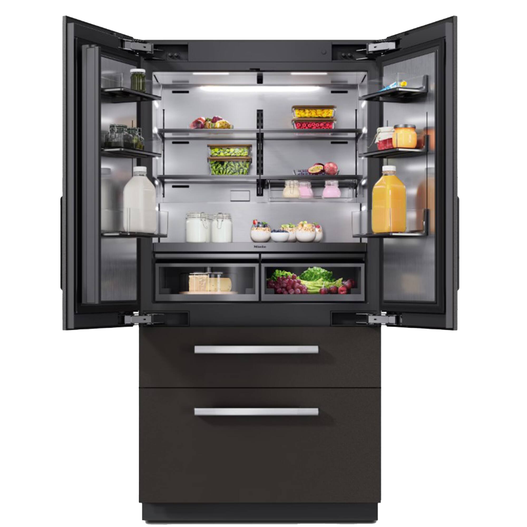 Front. Miele - KFMC 3858 French Door  42"  23.1 Cubic Feet Bottom Mount MasterCool Fridge-Freezer - Panel Ready.