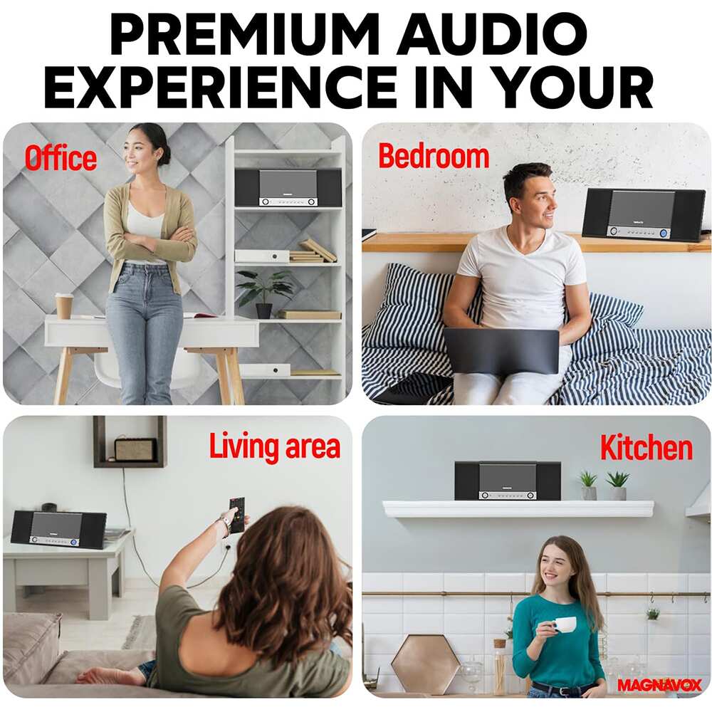 PREMIUM AUDIO EXPERIENCE IN YOUR  
Office Bedroom Living area Kitchen  
MAGNAVOX