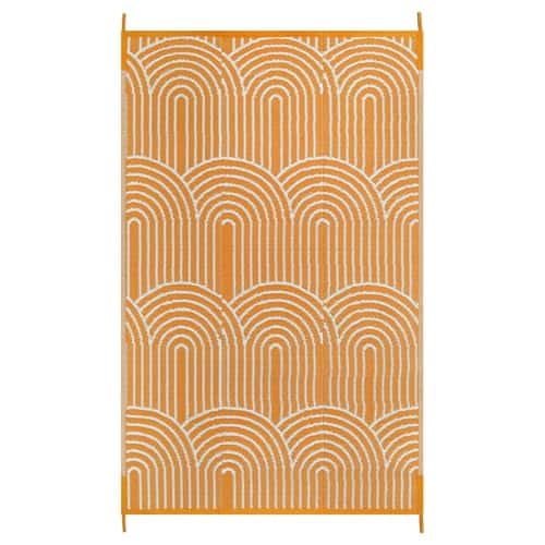 Reds Spade - Outdoor Camping Rugs For Outside Your Rv Waterproof Plastic Straw Reversible Patio Rug Proch Backyard Balco - Orange-5' x 8' (Rectangular)