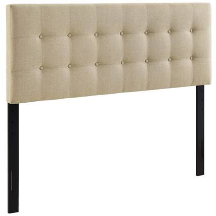 Front. Modway - Emily Upholstered Fabric Queen Headboard by Modway - Brown.