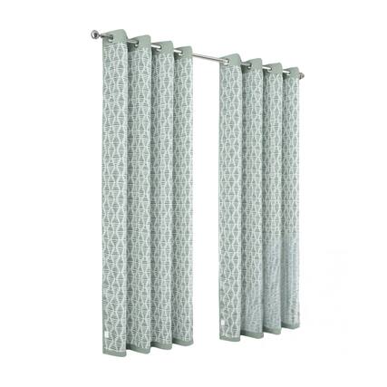 Front. Olivia Gray - Olivia Gray 100% Polyester 190 GSM Justice Reversible Blackout Grommet Curtain Panel 54" x 90" Sage - Sage.