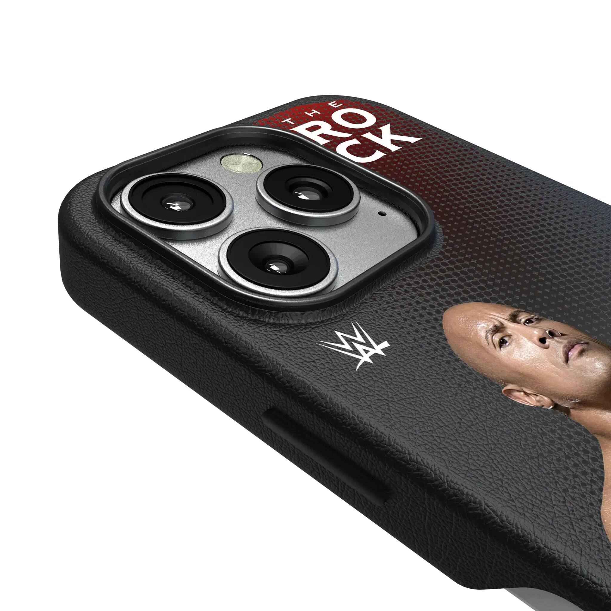 Left. Keyscaper - WWE Superstar MagSafe Compatible Phone Case - Apple iPhone 15 Pro Max - The Rock.