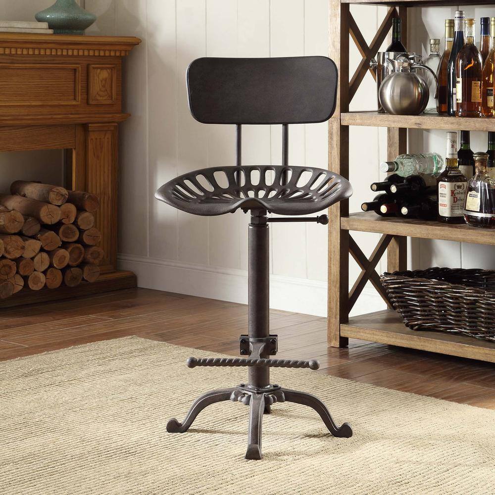 Alt View 2. Carolina Chair & Table - August Tractor Seat Barstool with Back - Industrial - Industrial.