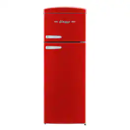 Unique Appliances - 21 in. Wide Classic Retro 7.5cu.ft Compact Top Freezer Refrigerator - Candy Apple Red