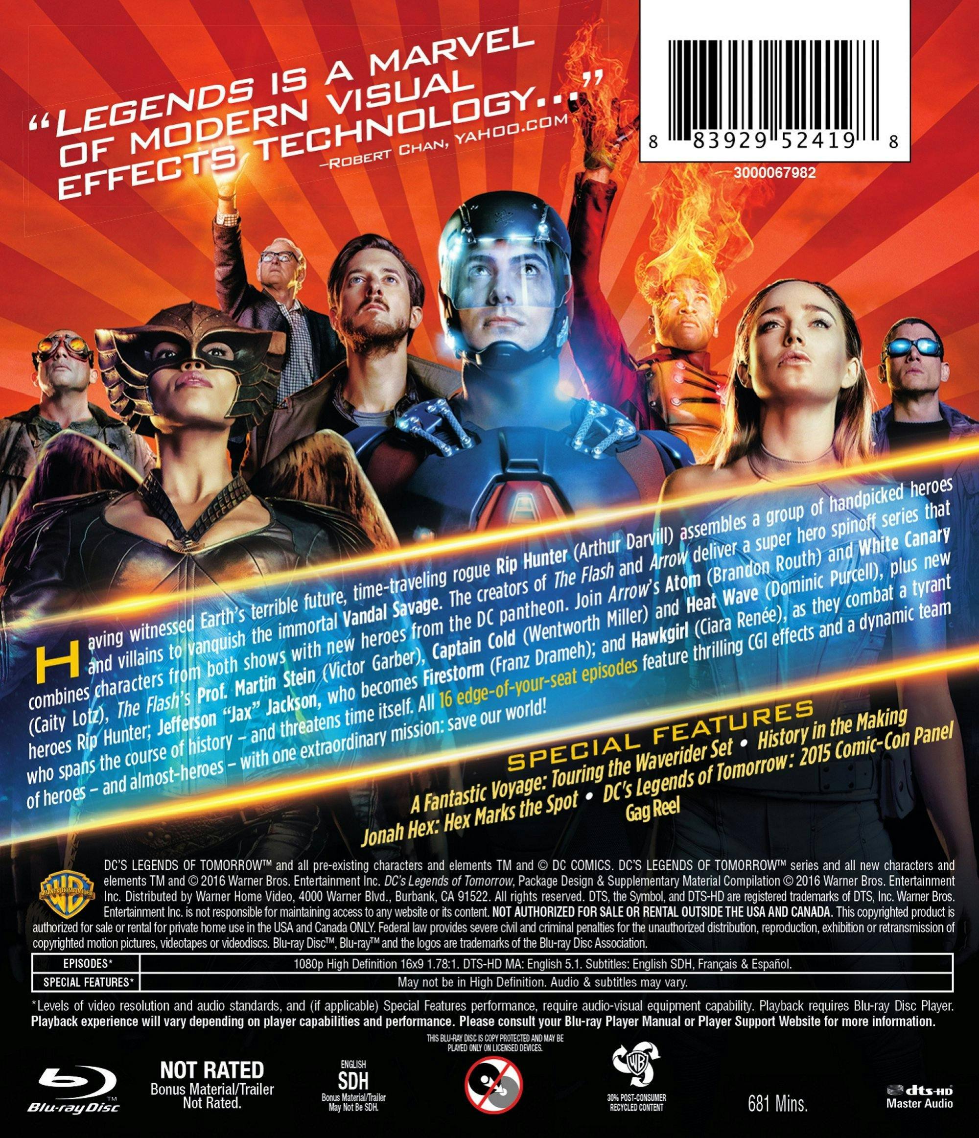 Back. DC's Legends of Tomorrow: The Complete First Season [Blu-ray].