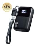 INIU - Portable Charger, Market's Smallest 10000mAh PD 45W Power Bank with Layout USB-C Cable for iPhone, Samsung, Pixel etc - Black