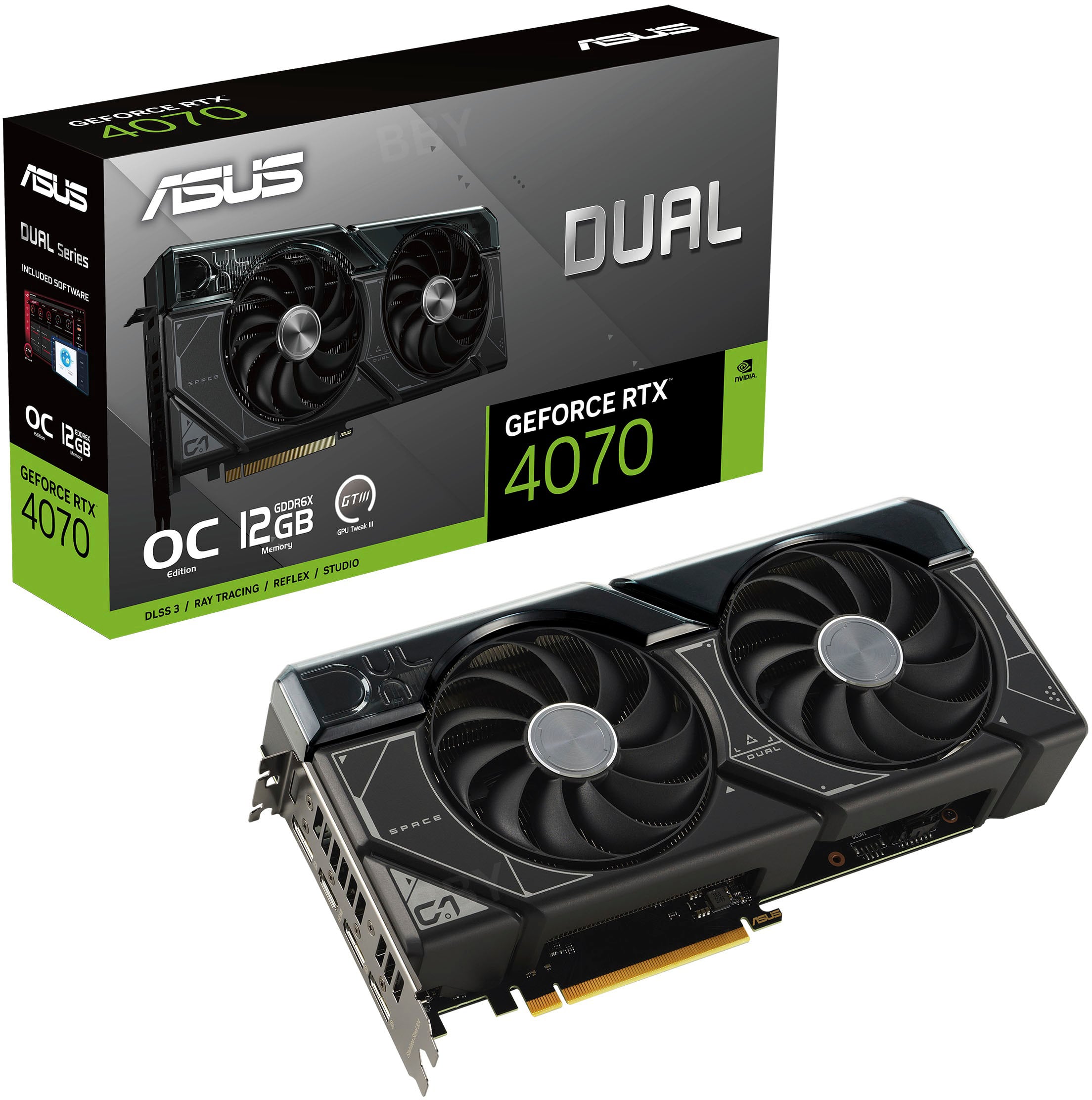 ASUS NVIDIA GeForce RTX 4070 12GB GDDR6X PCI Express 4.0 Graphics Card  Black DUAL-RTX4070-12G - Best Buy