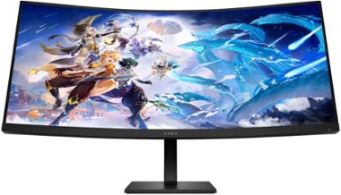 HP OMEN - 34" IPS LED Curved QHD 165Hz FreeSync Gaming Monitor with HDR (DisplayPort, HDMI, Audio Jack) - Front_Zoom