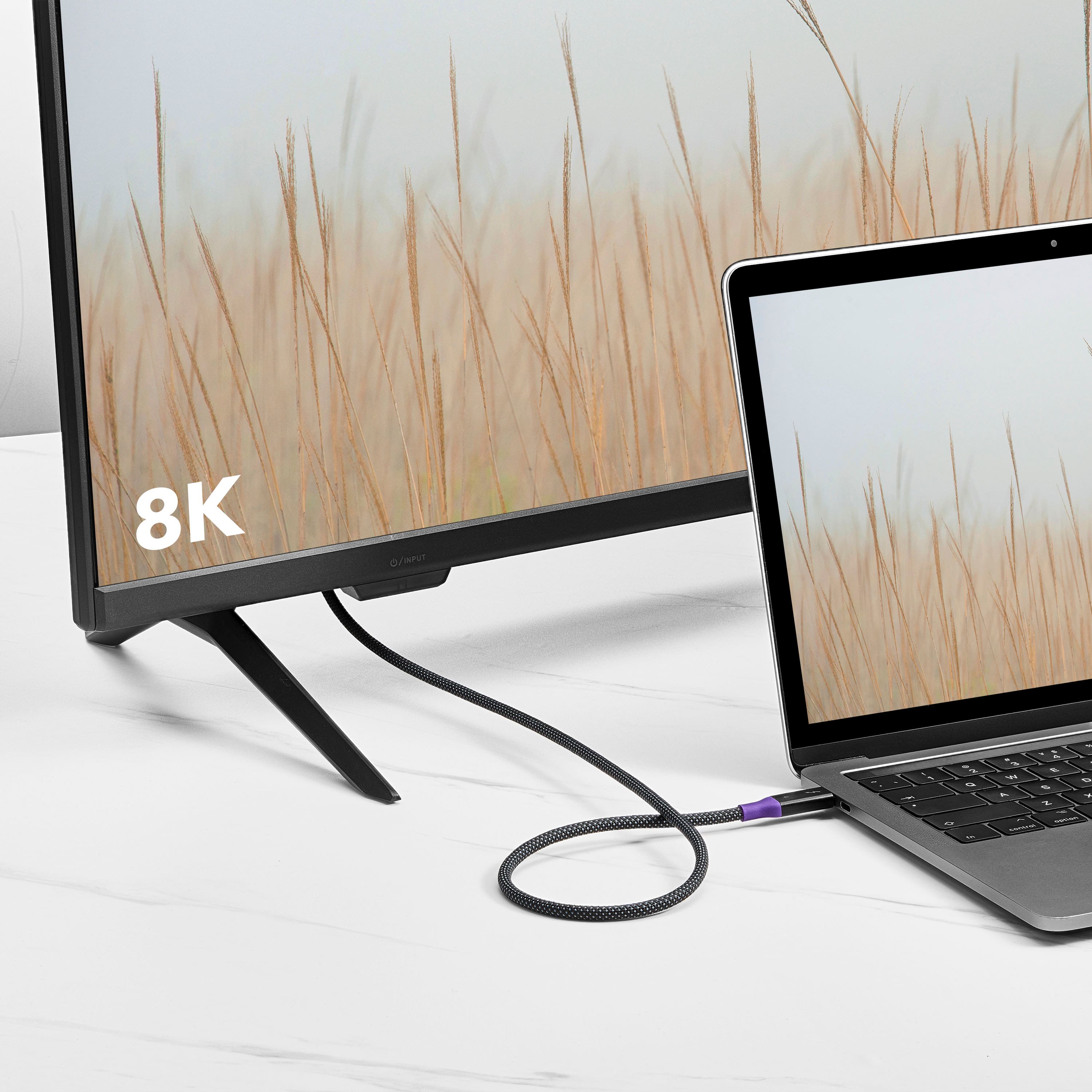 Alt View 16. Insignia™ - 3.28ft (1m) Thunderbolt 4 cable, USB-C to USB-C Cable Supports 8K Display / 40Gbps Data Transfer / 240W Power Delivery - Black/Gray.