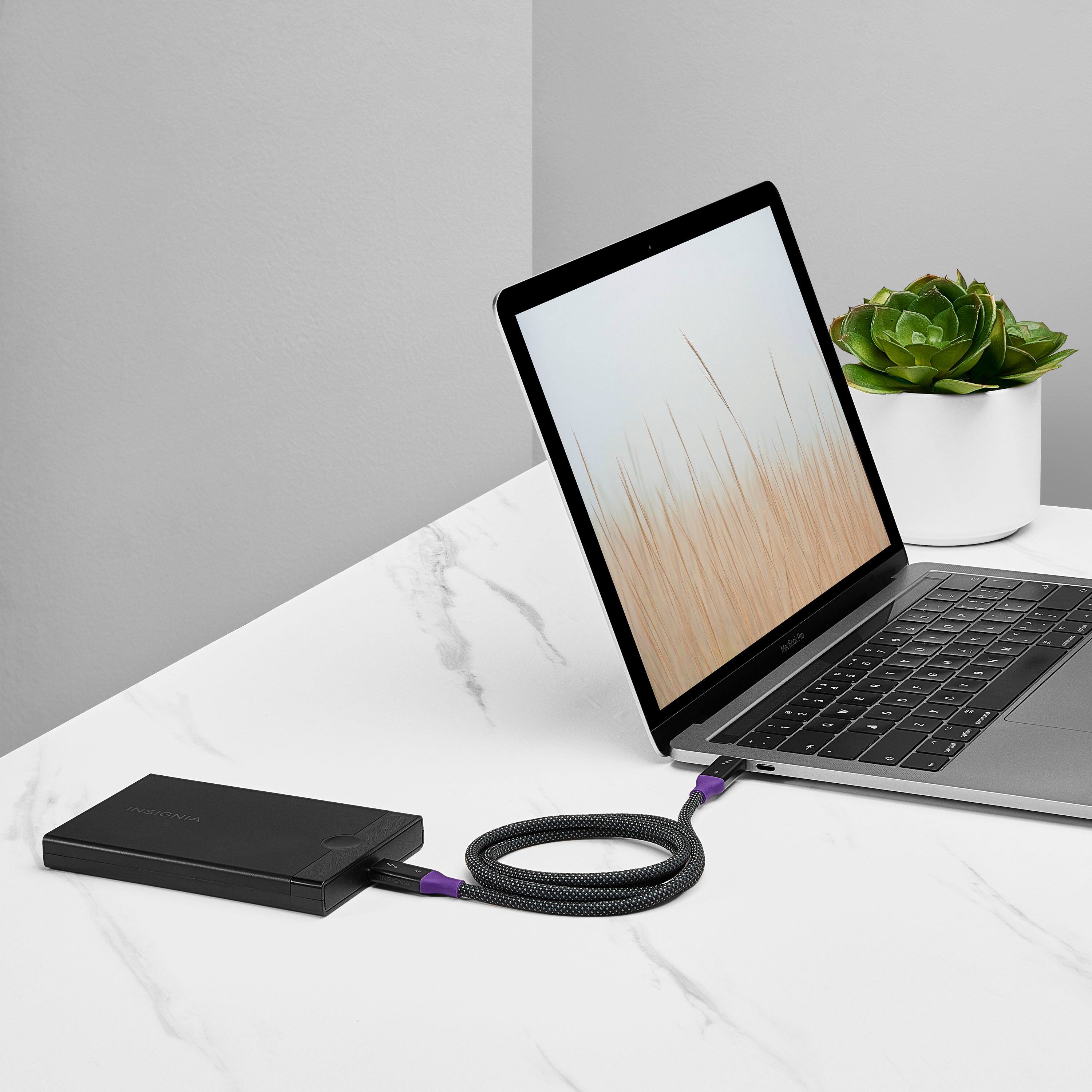 Alt View 17. Insignia™ - 3.28ft (1m) Thunderbolt 4 cable, USB-C to USB-C Cable Supports 8K Display / 40Gbps Data Transfer / 240W Power Delivery - Black/Gray.