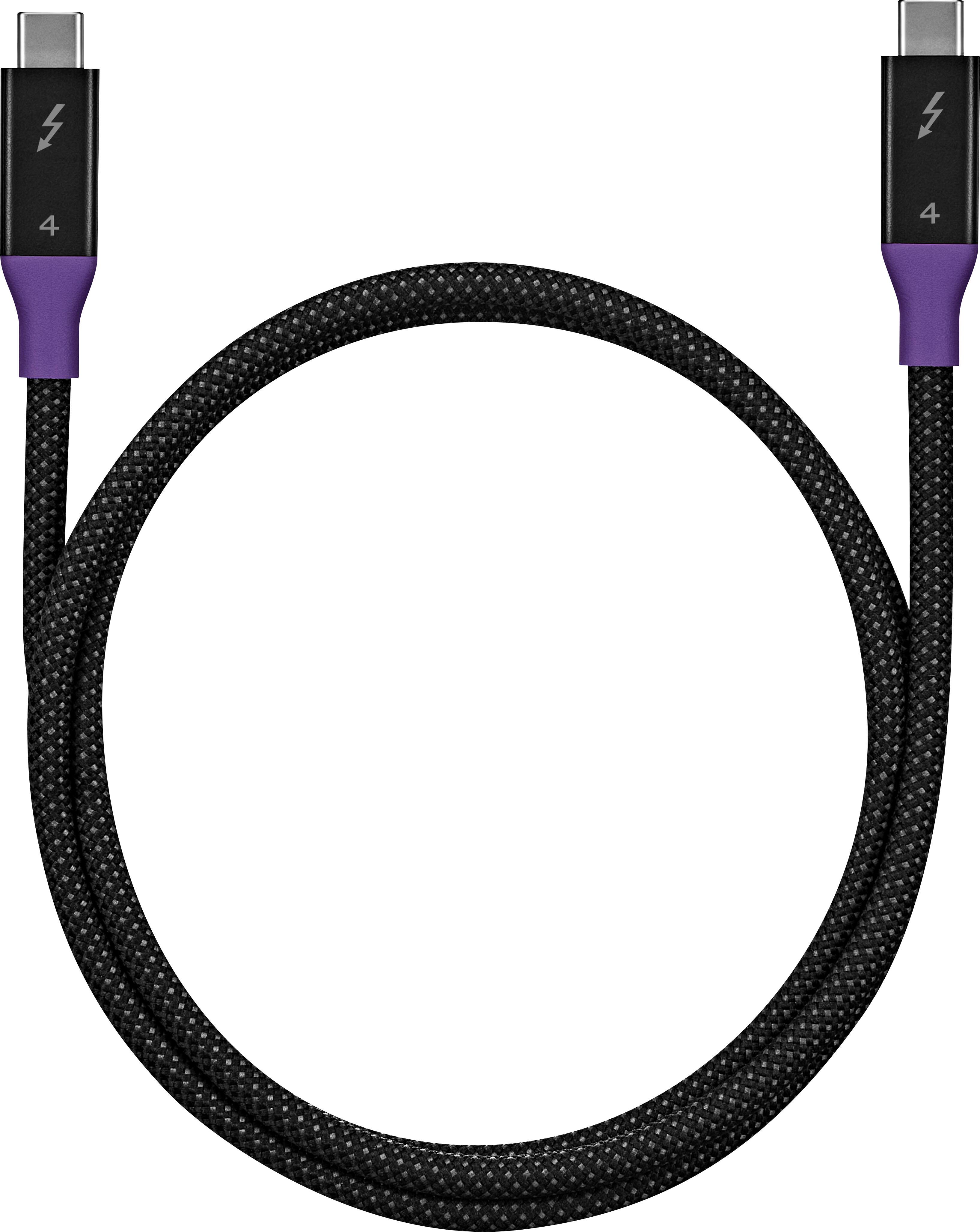 Alt View 1. Insignia™ - 3.28ft (1m) Thunderbolt 4 cable, USB-C to USB-C Cable Supports 8K Display / 40Gbps Data Transfer / 240W Power Delivery - Black/Gray.