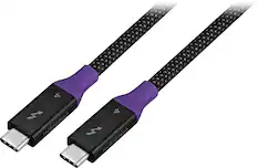 Front. Insignia™ - 3.28ft (1m) Thunderbolt 4 cable, USB-C to USB-C Cable Supports 8K Display / 40Gbps Data Transfer / 240W Power Delivery - Black/Gray.